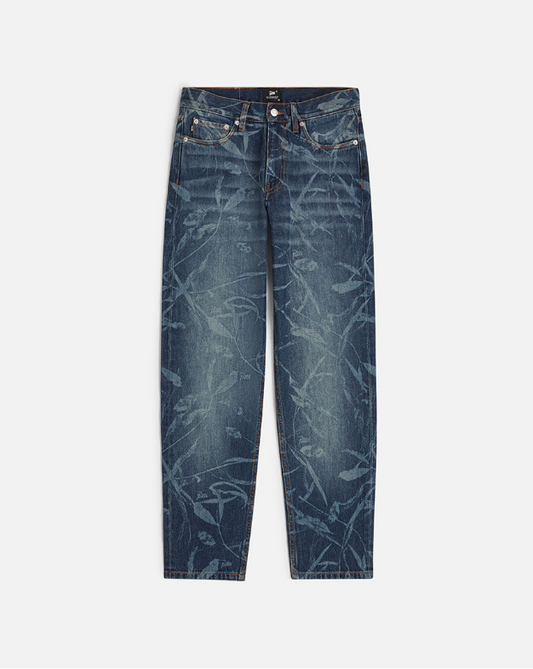 PATTA LEAVES LASER PRINT DENIM PANT