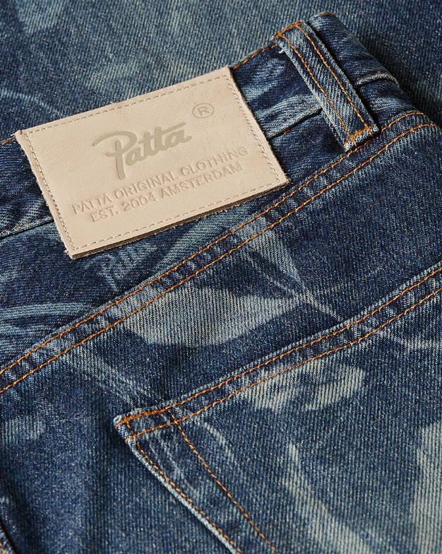 PATTA LEAVES LASER PRINT DENIM PANT