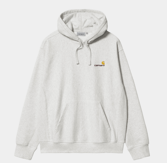 HOODED AMERICAN SCRIPT SWEATER ASH GREY