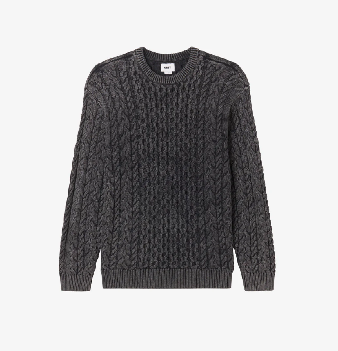 FADED WASH KNIT SWEATER DIGITAL BLACK