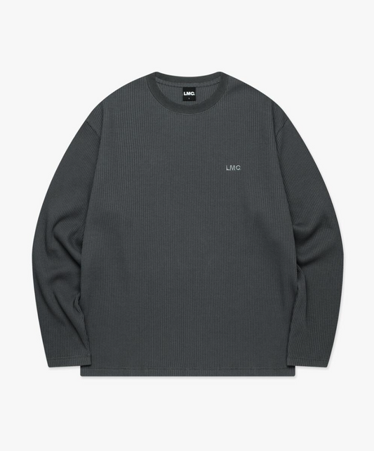 WAFFLE OG LONG SLV TEE CHARCOAL