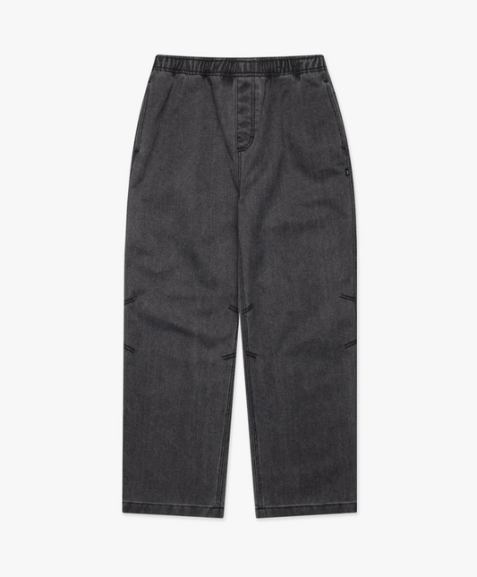 WASHED CANVAS WORK EASY PANTS CHARCOAL