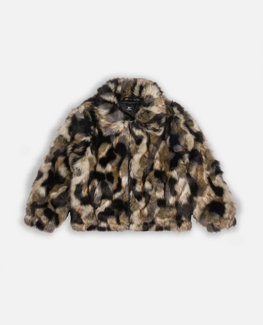 FAUX FUR PATCHWORK JACKET MULTI