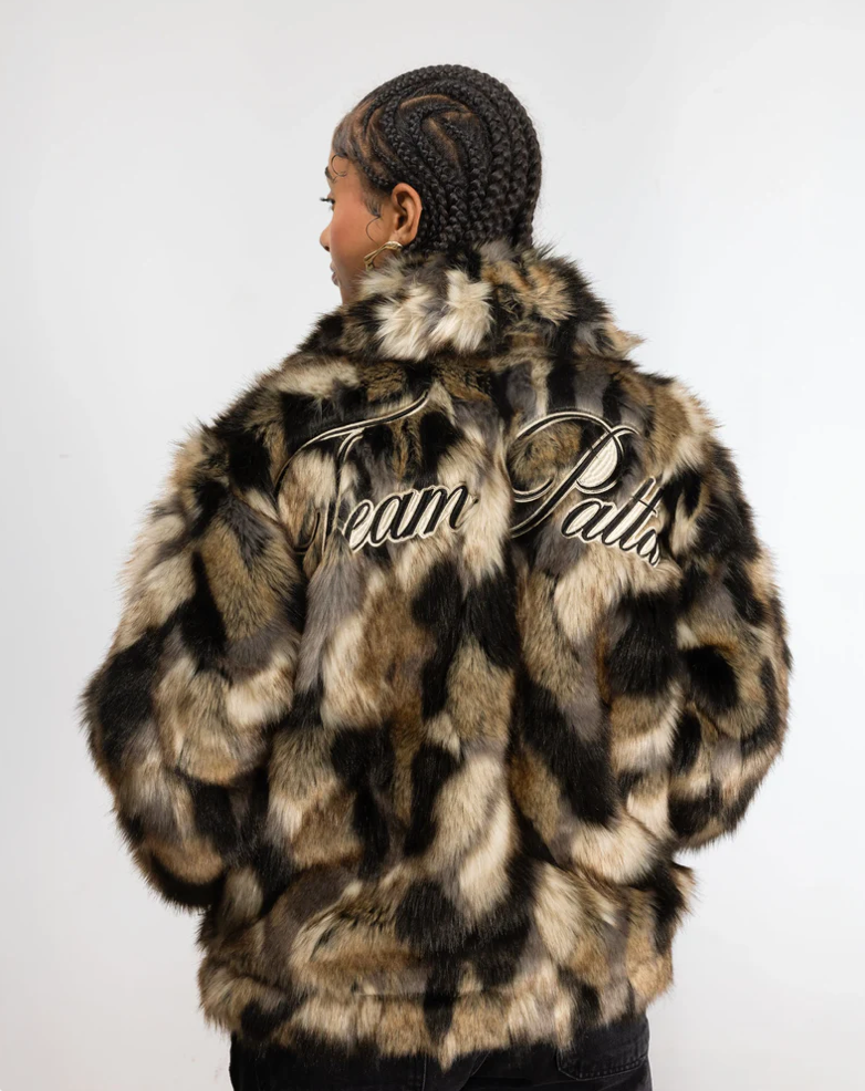 FAUX FUR PATCHWORK JACKET MULTI