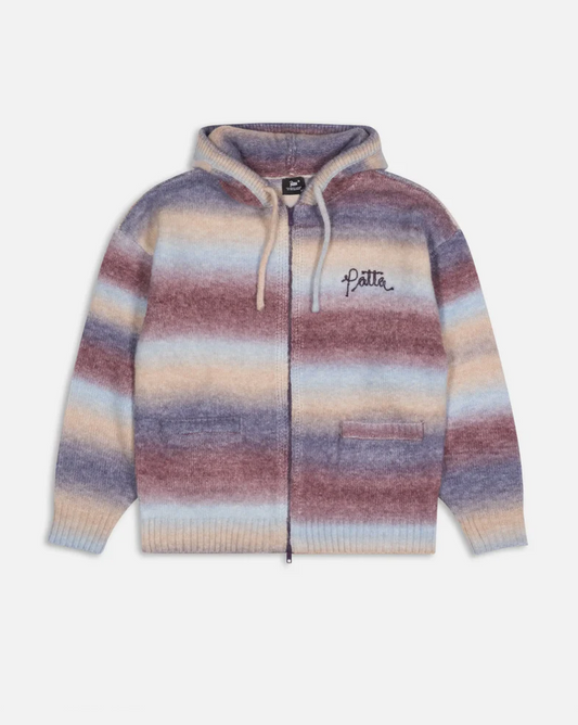 SPACE DYE KNITTED HOODED SWEATER MULTI