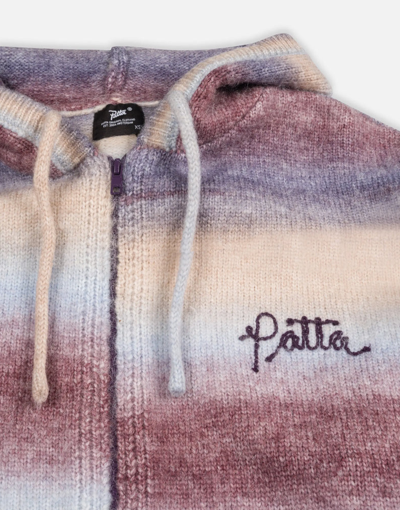 SPACE DYE KNITTED HOODED SWEATER MULTI