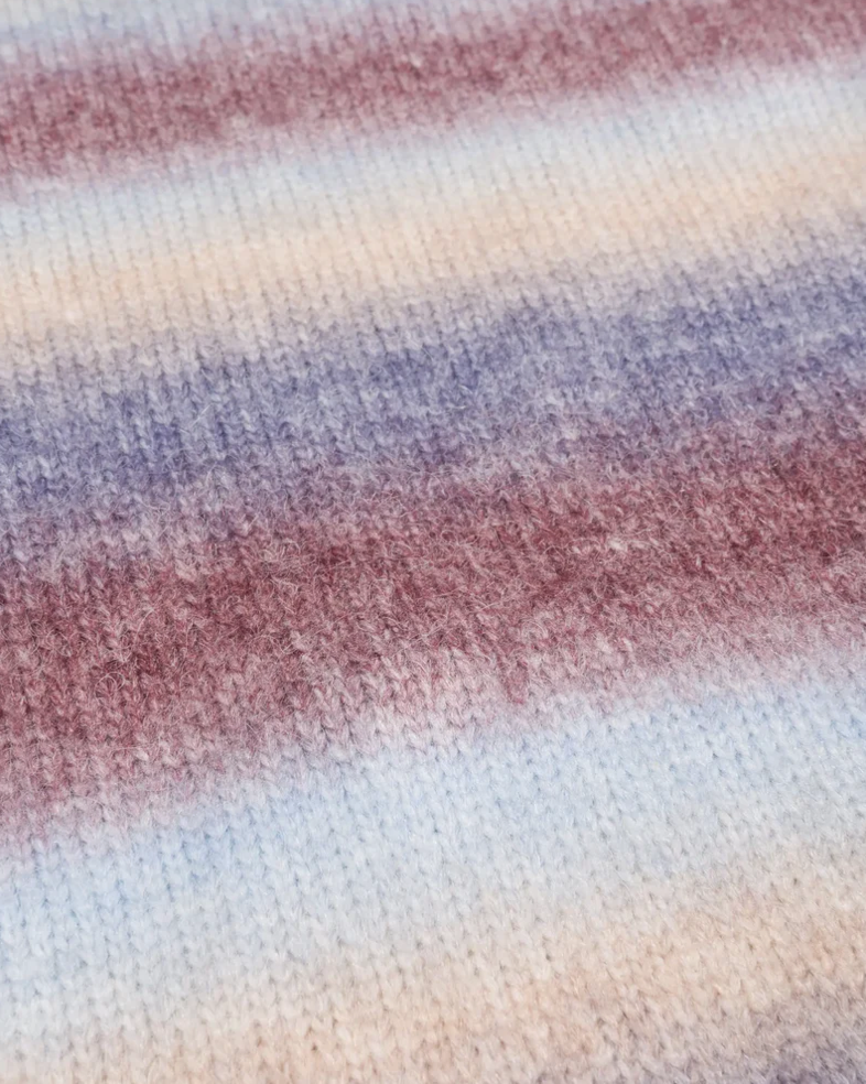 SPACE DYE KNITTED HOODED SWEATER MULTI