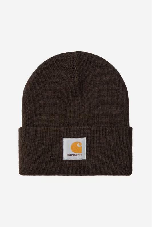 SHORT WATCH BEANIE HAT TOBACCO BROWN
