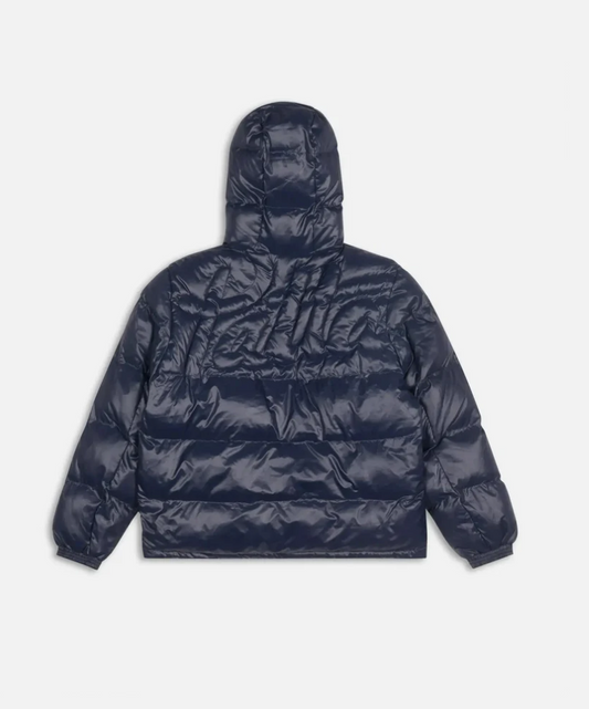 QUILTED SCRIPT LOGO PUFFER DARK BLUE