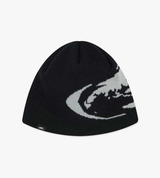 OVAL GLOBE BEANIE BLACK