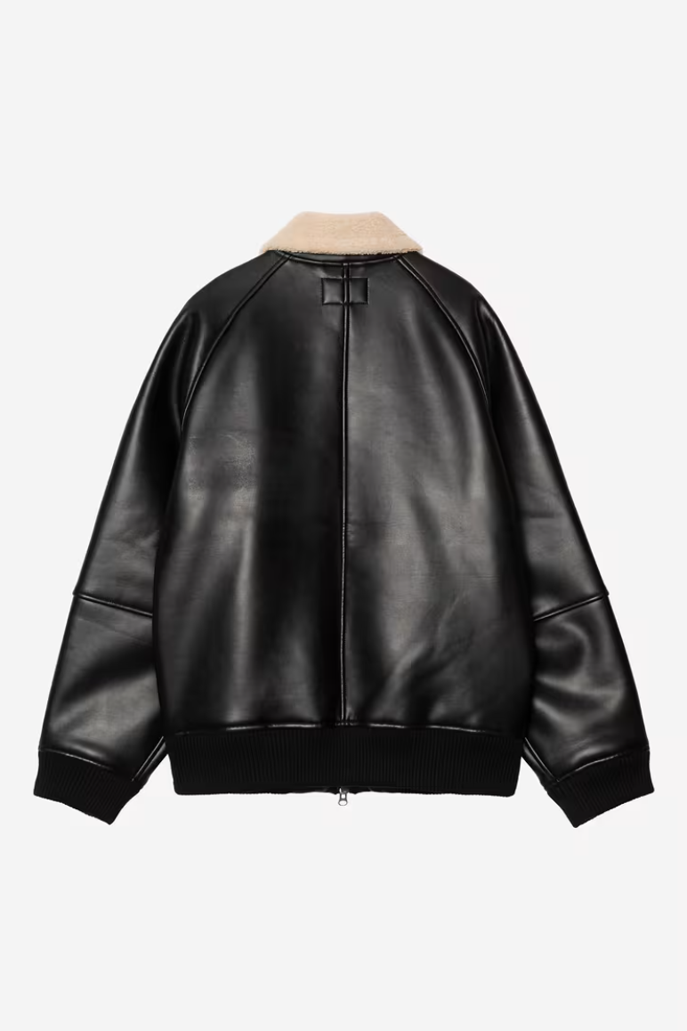 SHEPTON JACKET FAUX LEATHER BLACK