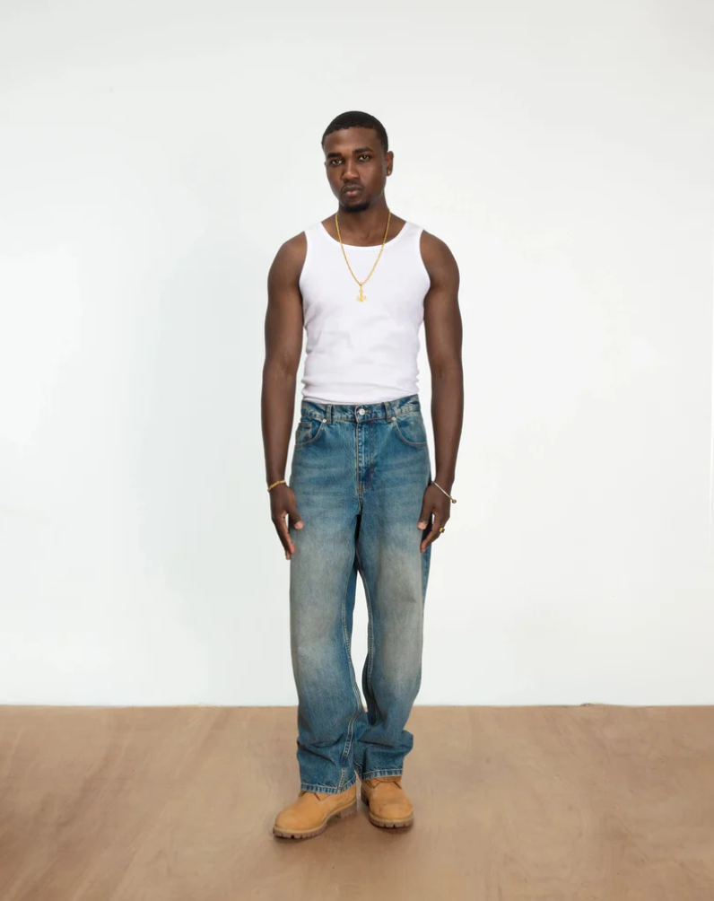 DIRTY WHISKERS DENIM PANT DARK BLUE WASHED