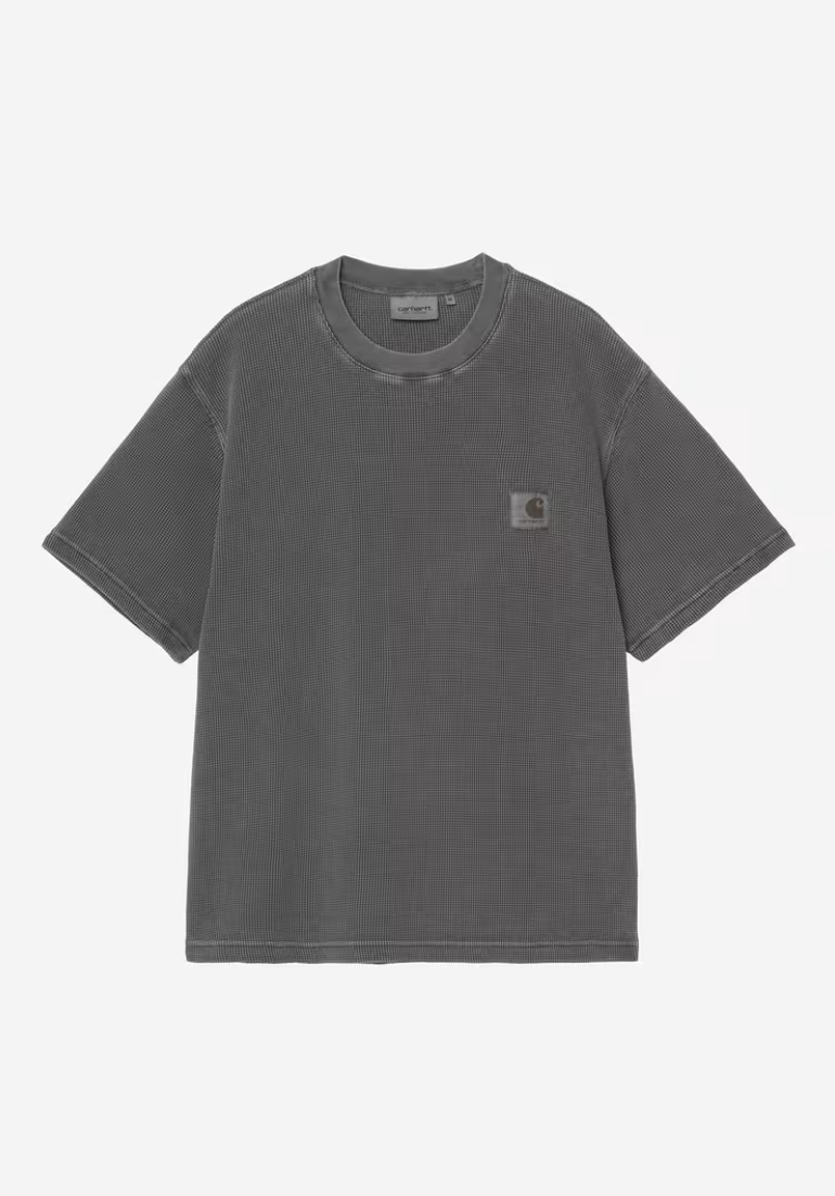 NELSON WAFFLE TSHIRT BLACK GARMENT DYE
