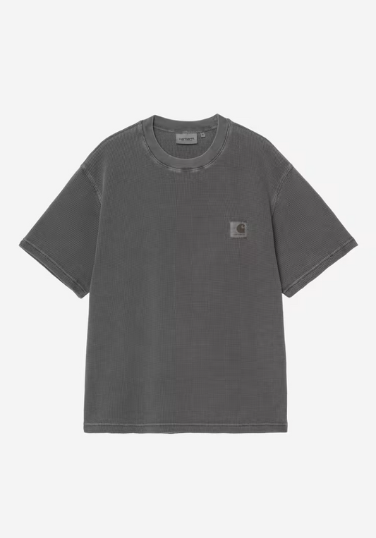 NELSON WAFFLE TSHIRT BLACK GARMENT DYE