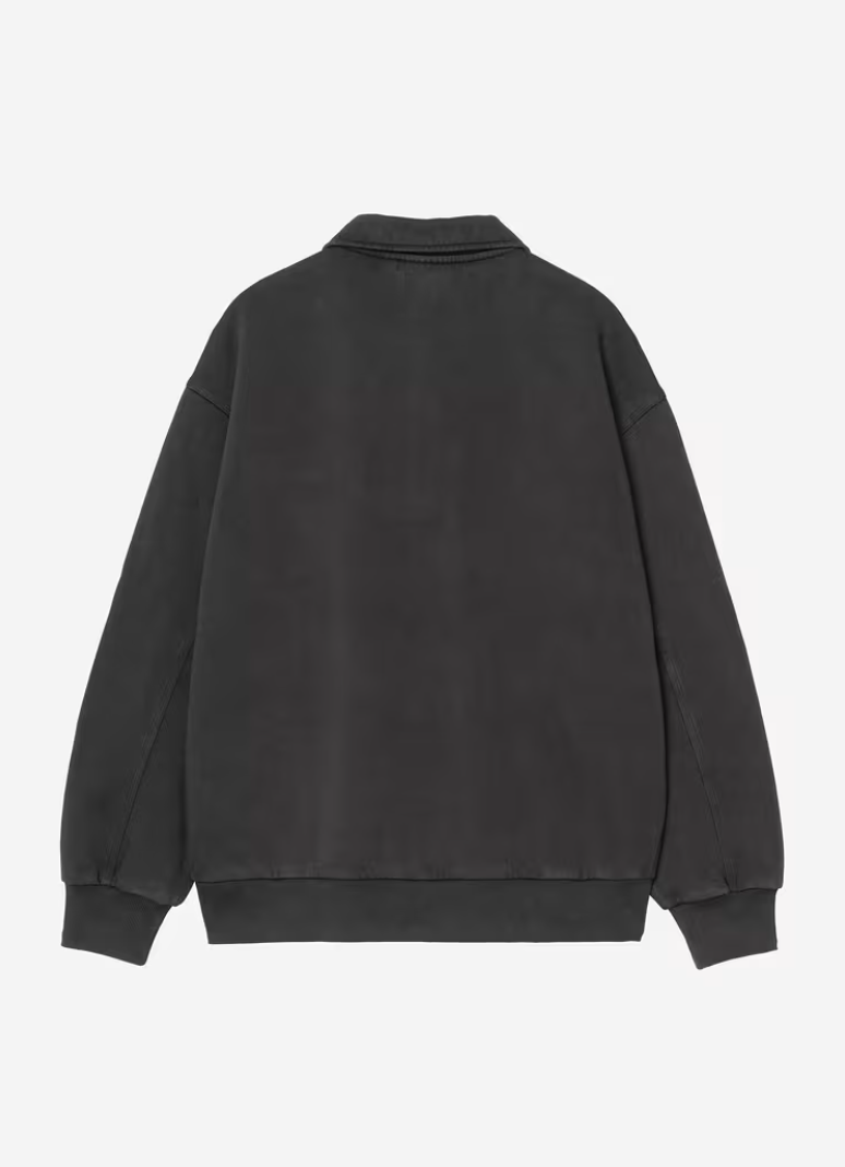 HALF ZIP DETROIT SWEATSHIRT BLACK STONE WASHED