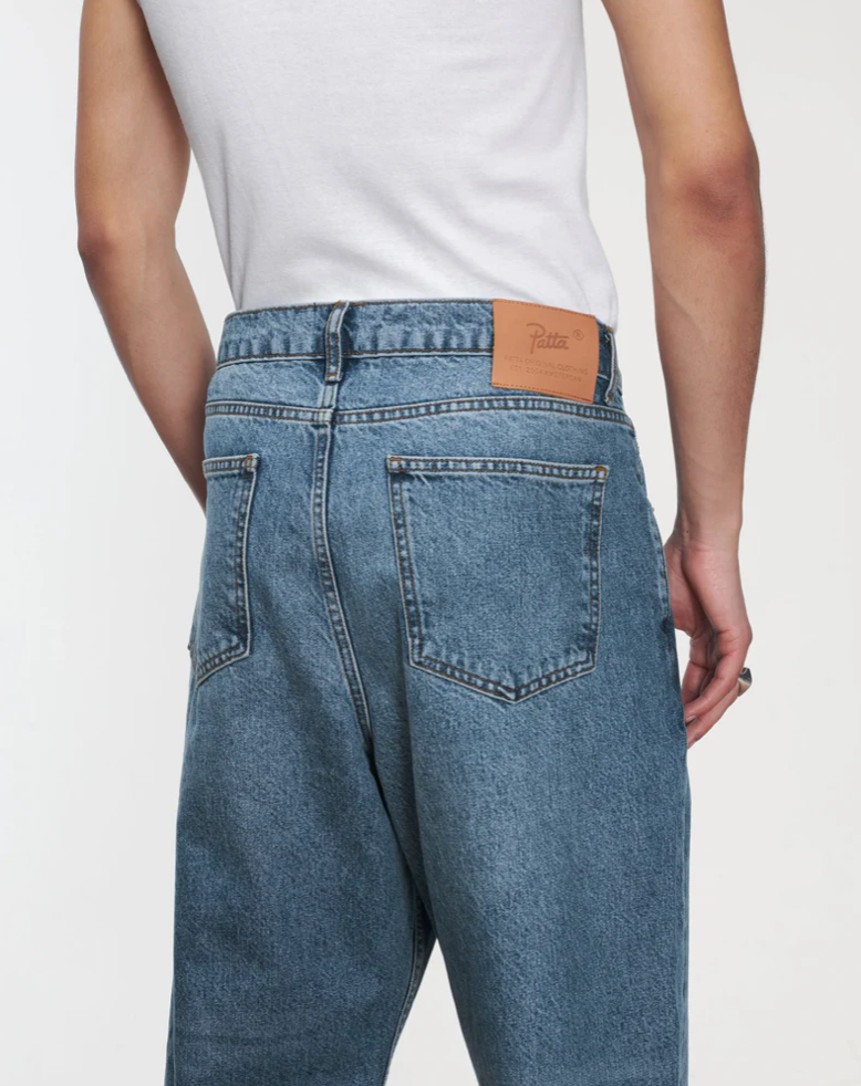 LASERPRINT WHISKERS DENIM PANT LIGHT BLUE