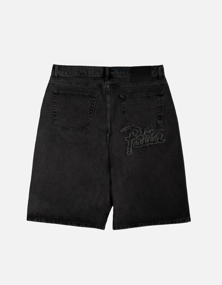 WHISKERS DENIM SHORTS BLACK