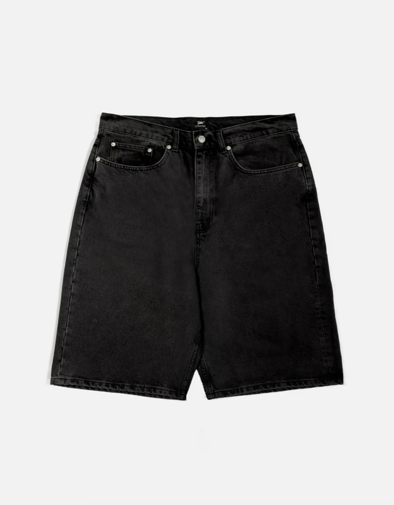 WHISKERS DENIM SHORTS BLACK