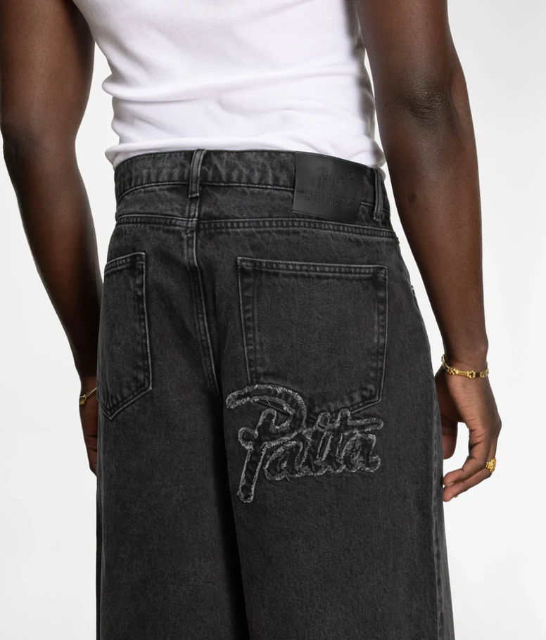 WHISKERS DENIM SHORTS BLACK