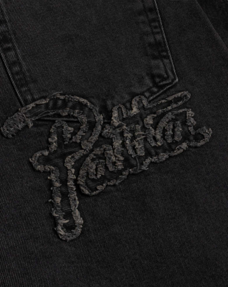 WHISKERS DENIM SHORTS BLACK