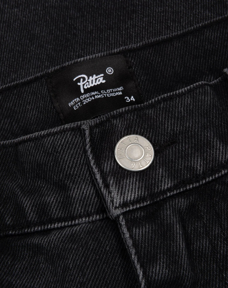 WHISKERS DENIM SHORTS BLACK