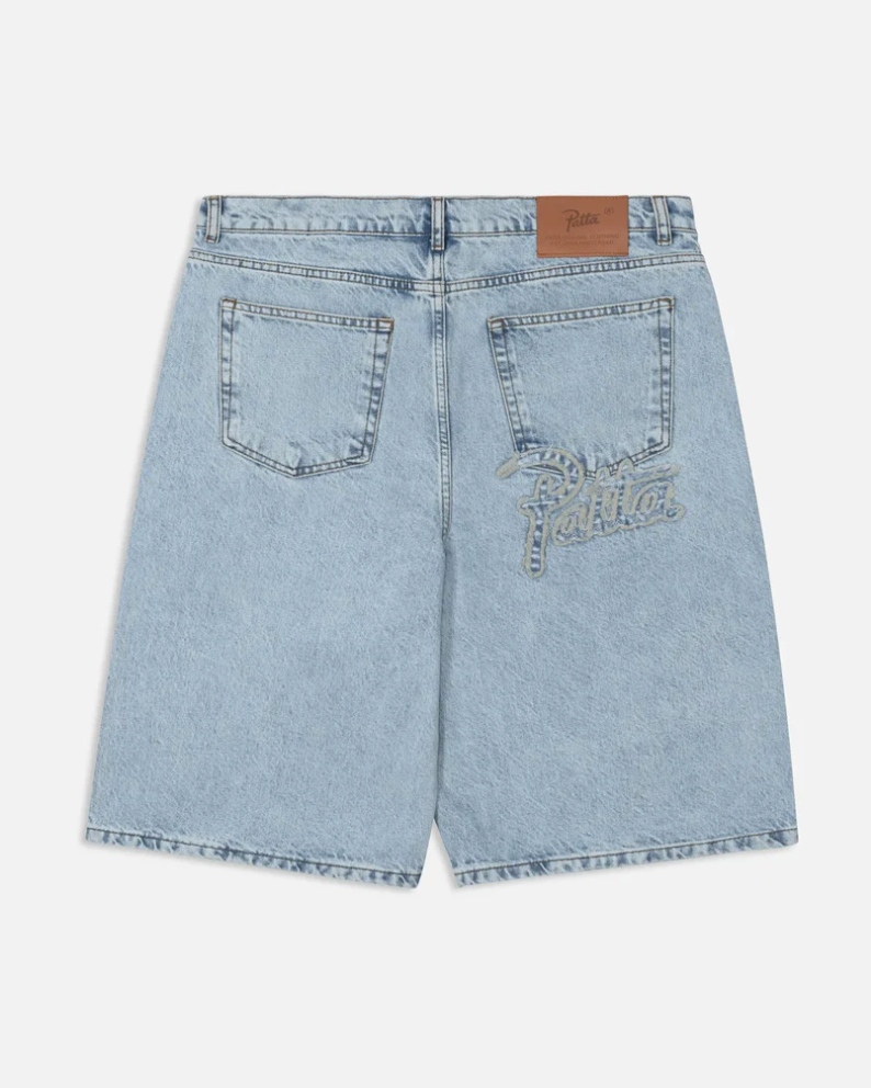 WHISKERS DENIM SHORTS LIGHT BLUE