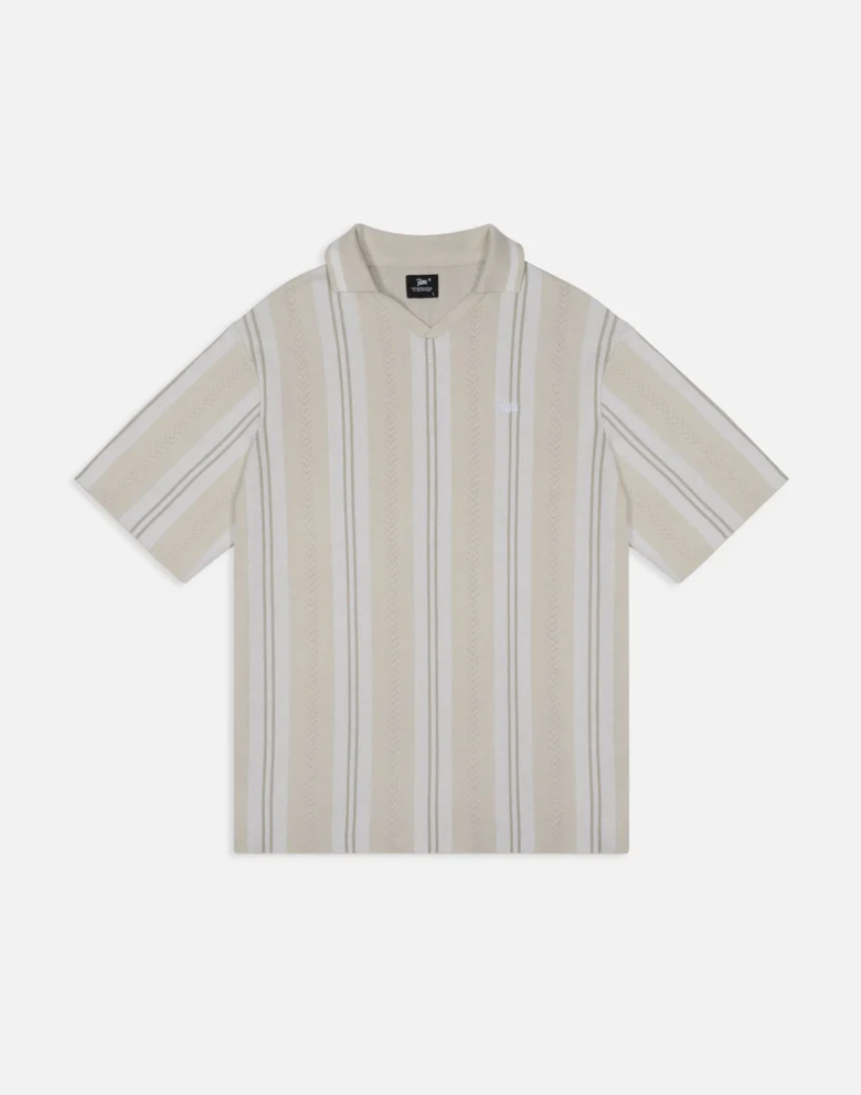 KNITTED FOOTBALL SHIRT OATMEAL