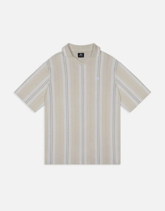 KNITTED FOOTBALL SHIRT OATMEAL