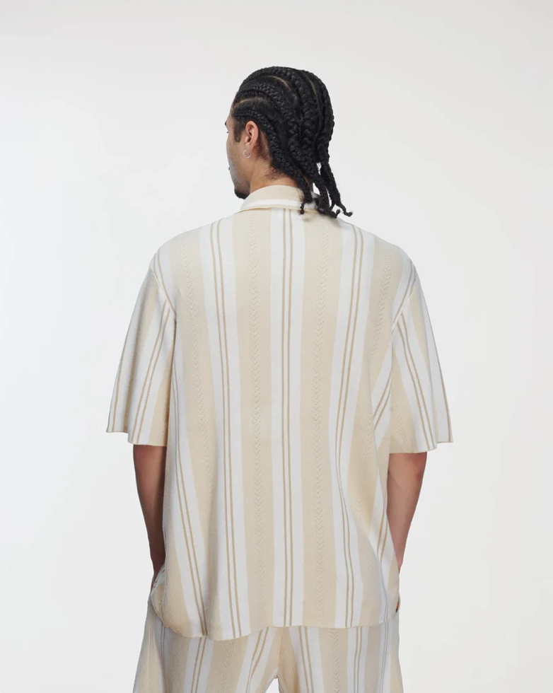 KNITTED FOOTBALL SHIRT OATMEAL