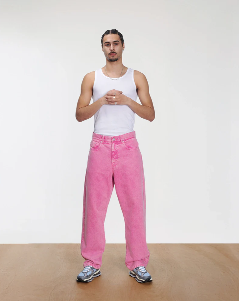 ACID WASH FUCHSIA DENIM PANT