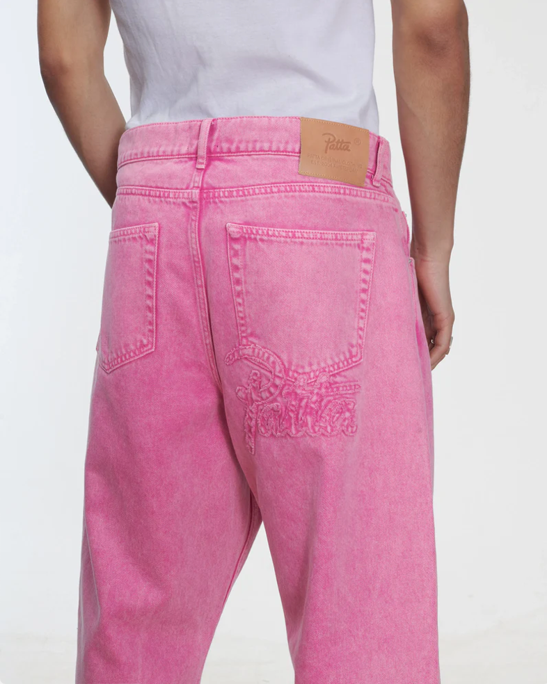 ACID WASH FUCHSIA DENIM PANT