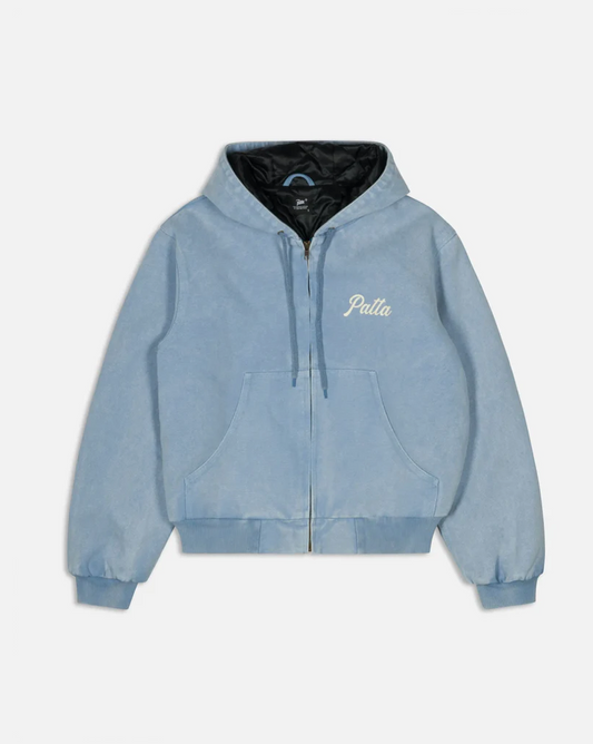 PEACE CANVAS HOODED JACKET LIGHT BLUE