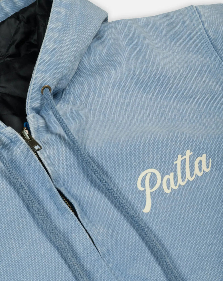 PEACE CANVAS HOODED JACKET LIGHT BLUE