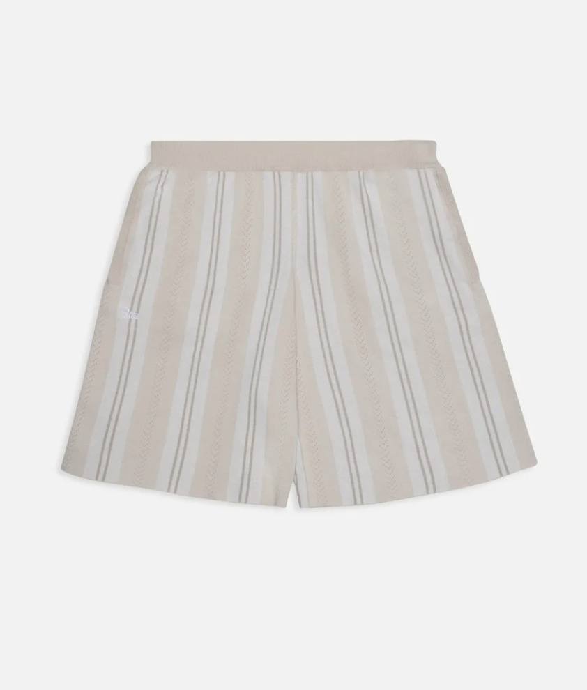 KNITTED FOOTBALL SHORT OATMEAL