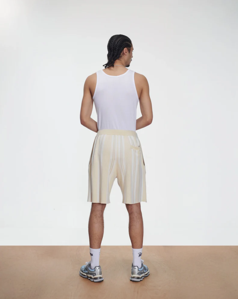 KNITTED FOOTBALL SHORT OATMEAL