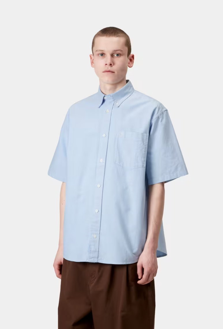 BRAXTON SHIRT BLUE BLEACH WAX