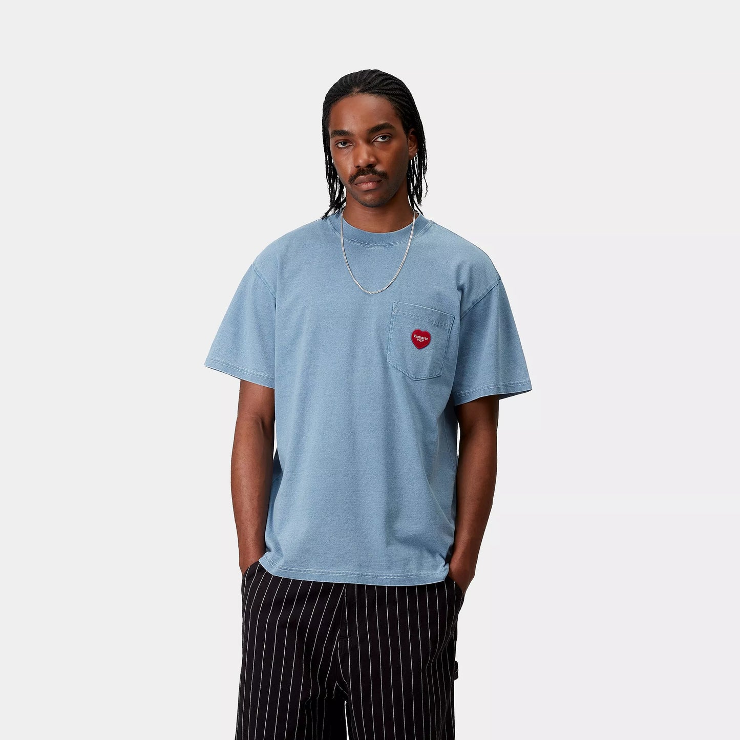 S/S INGO POCKET TEE LIGHT BLUE WASHED